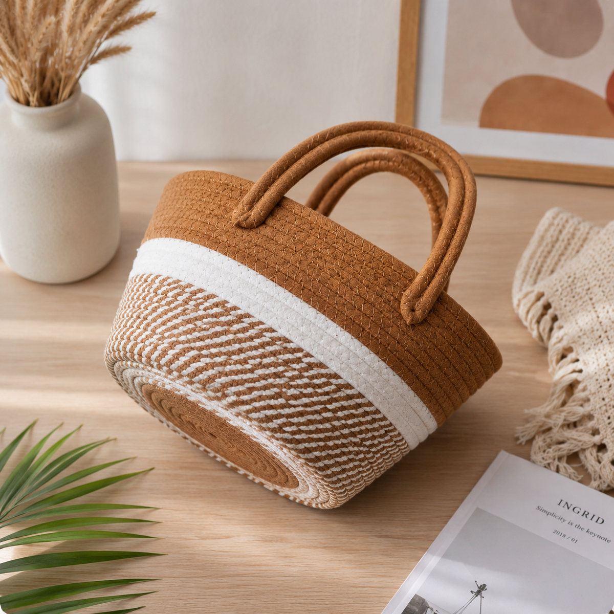 BohoLuxe Woven Storage Basket