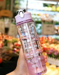 Happy Monk Water Bottle 1000 ml Motivational Time Marker, Leak proof & Durable