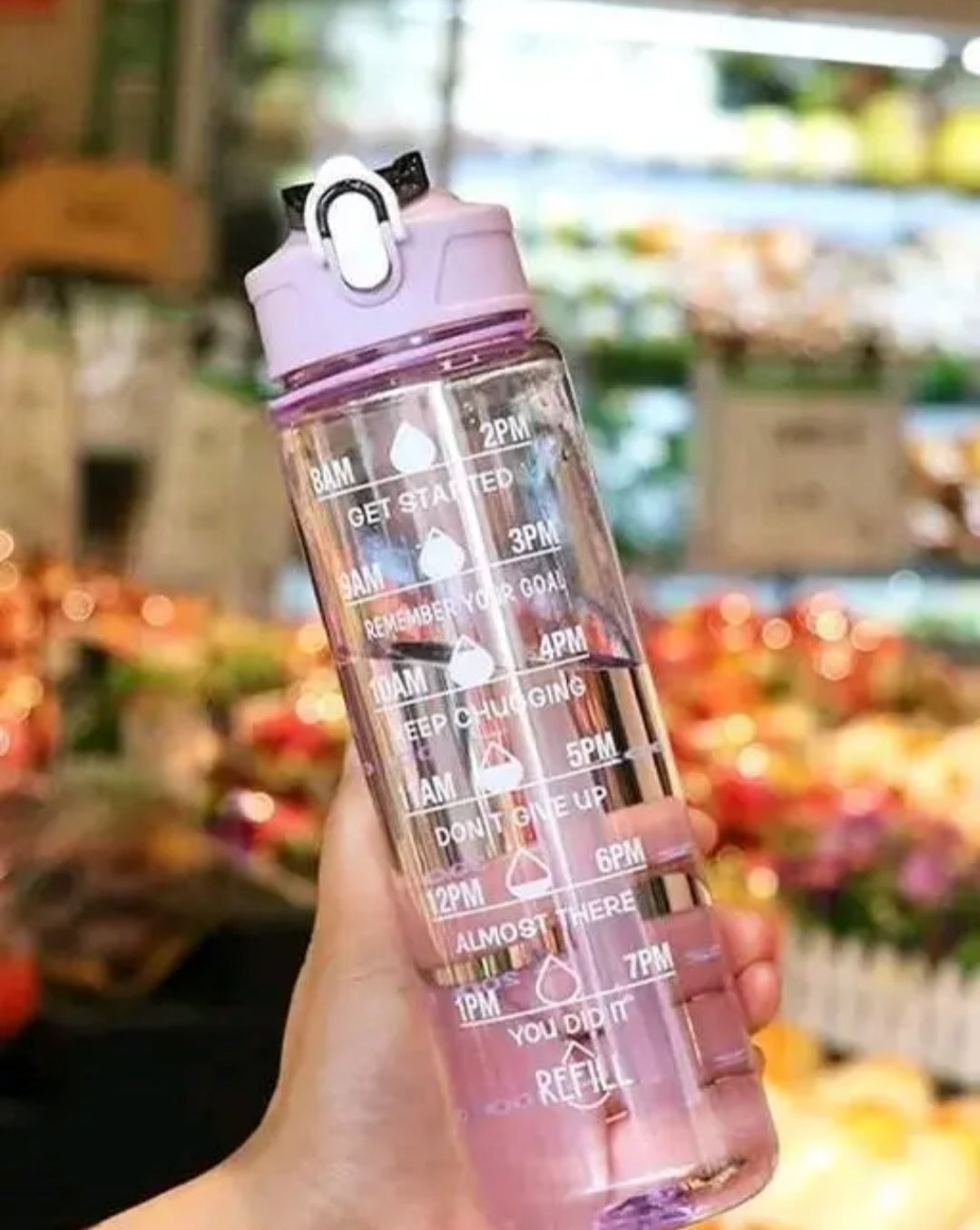 Happy Monk Water Bottle 1000 ml Motivational Time Marker, Leak proof & Durable