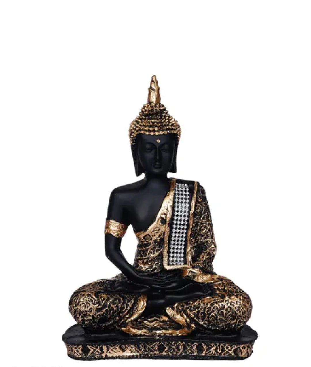 Premium Black And Gold Budhha Statue By HappyMonk