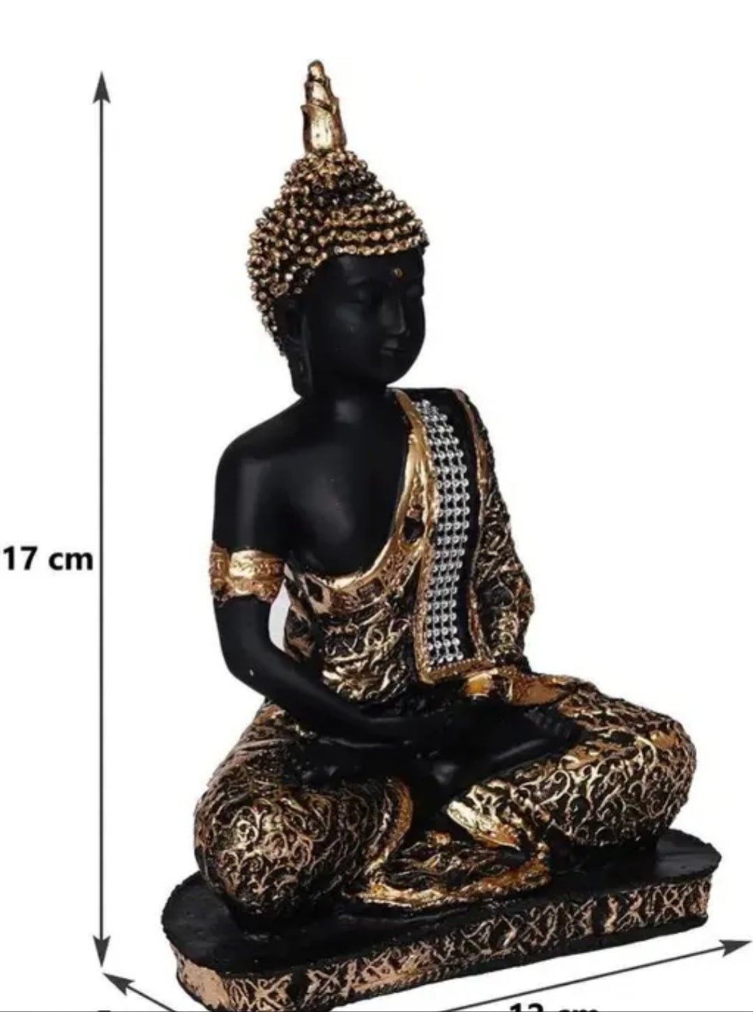 Premium Black And Gold Budhha Statue By HappyMonk