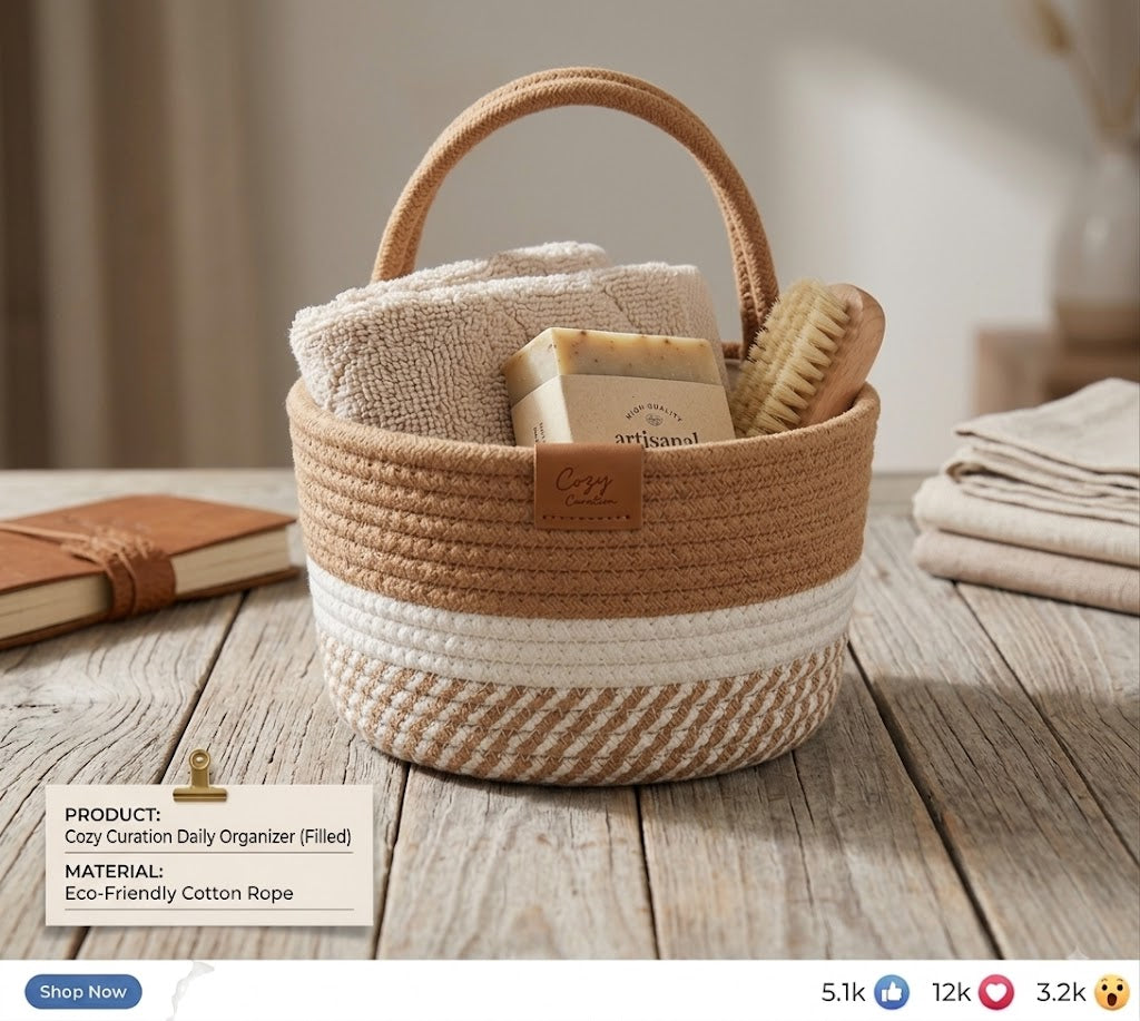 BohoLuxe Woven Storage Basket