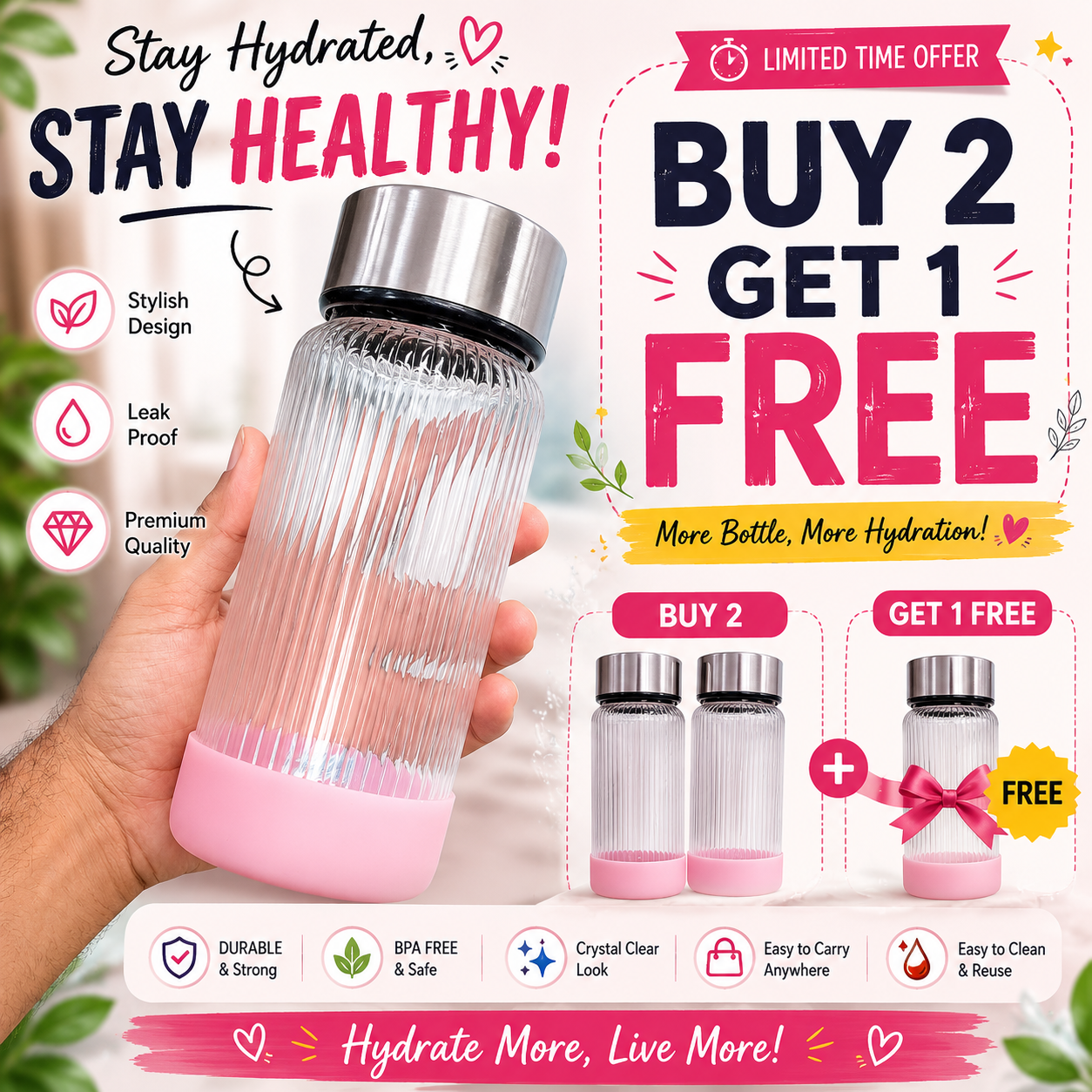 Pink Bottle By HappyMonk