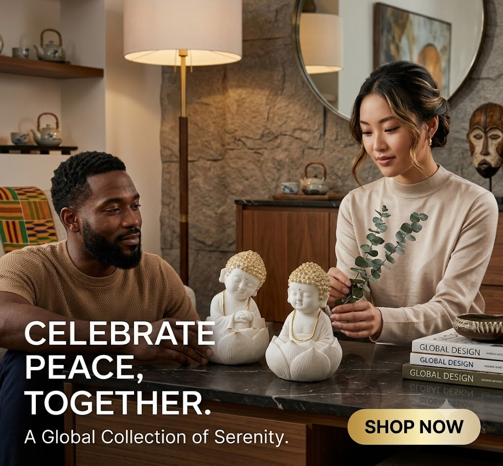 Little Buddha Duo – Premium Lotus Meditation Figurines for Home & Office