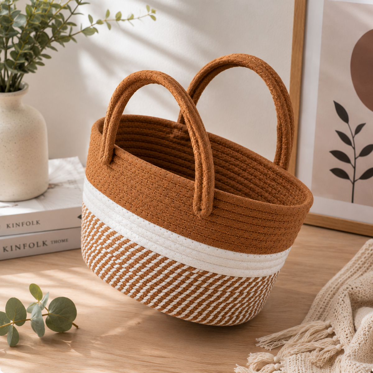 BohoLuxe Woven Storage Basket