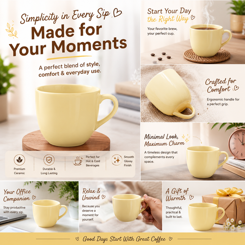 Cute Yellow Cup By HappyMonk