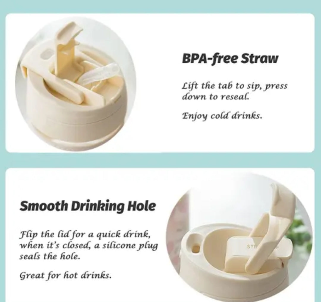 Elegant Bottle By HappyMonk with Straw