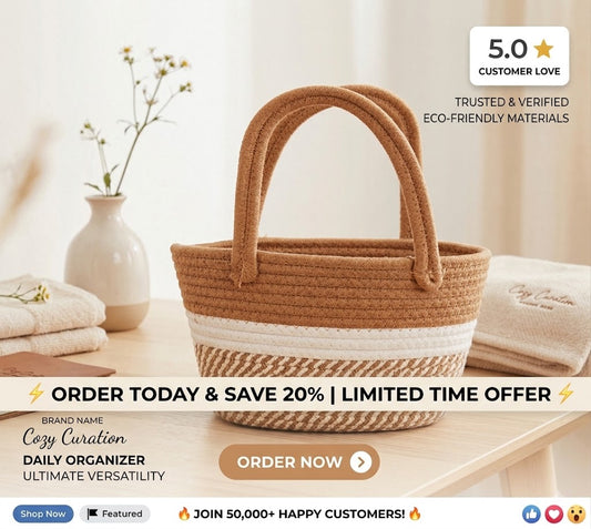 BohoLuxe Woven Storage Basket