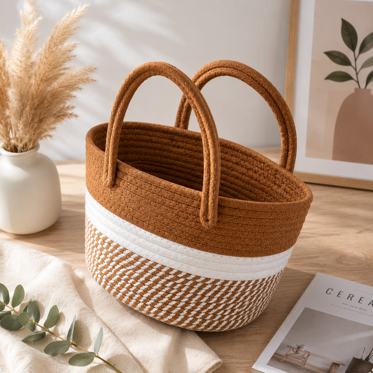 BohoLuxe Woven Storage Basket