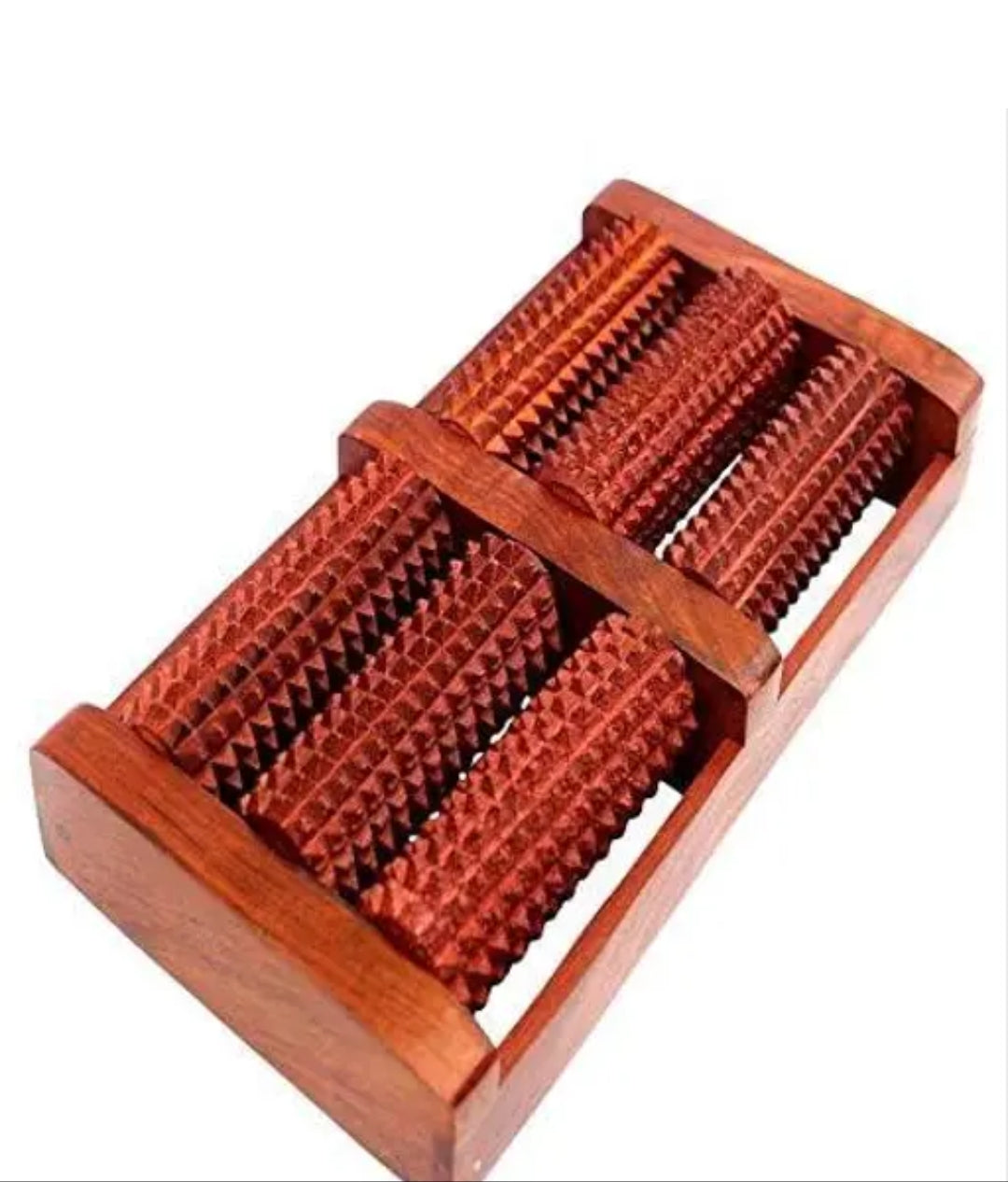 Wooden roller foot massager