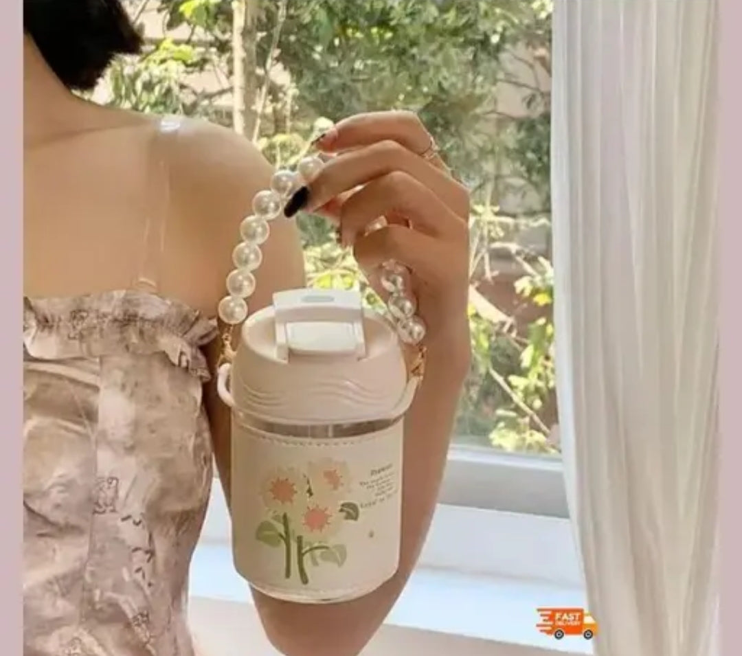 Elegant Bottle By HappyMonk with Straw