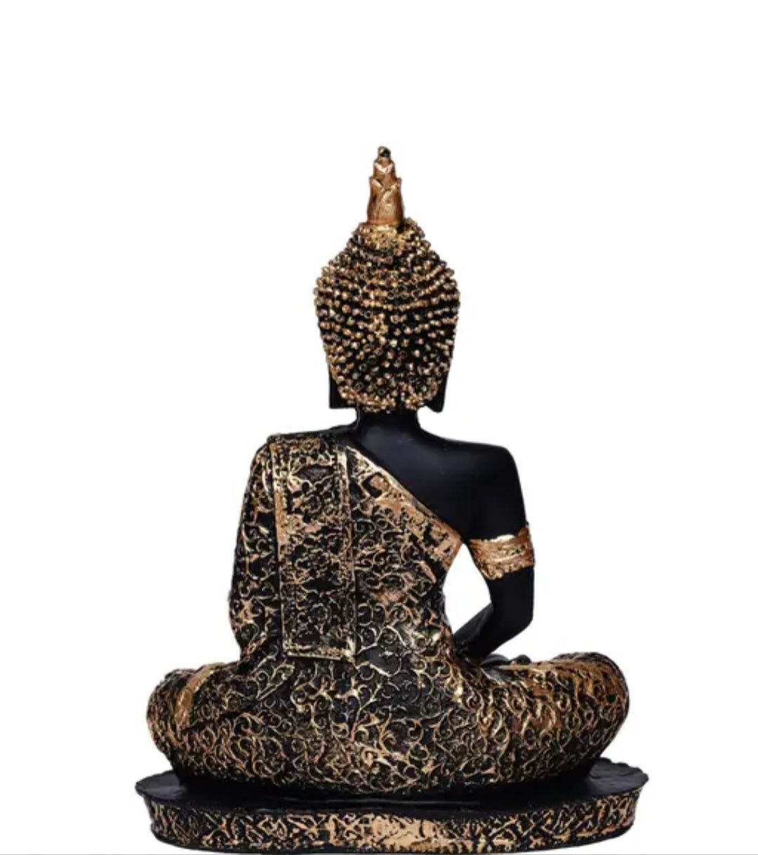 Premium Black And Gold Budhha Statue By HappyMonk