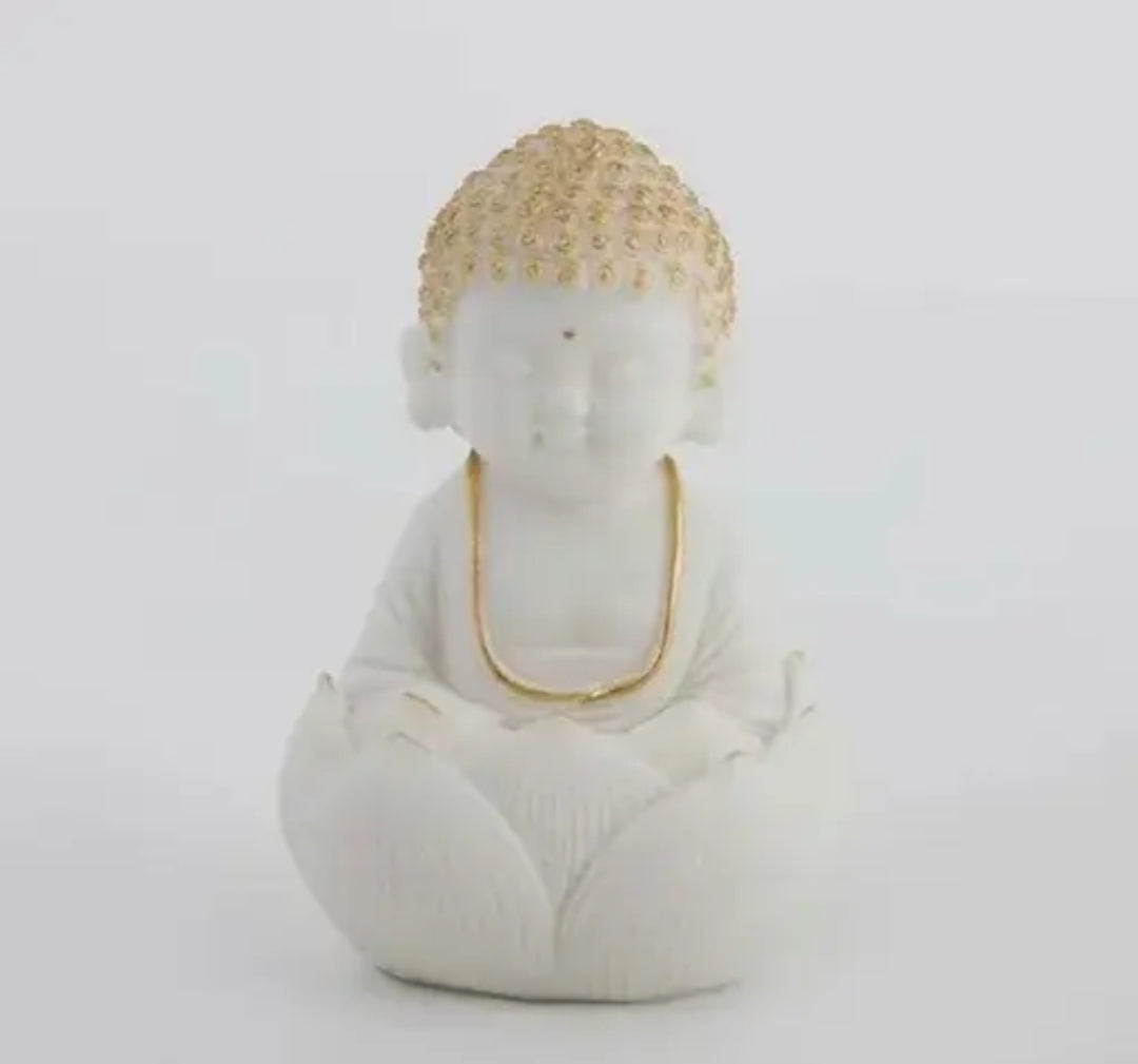 Little Buddha Duo – Premium Lotus Meditation Figurines for Home & Office
