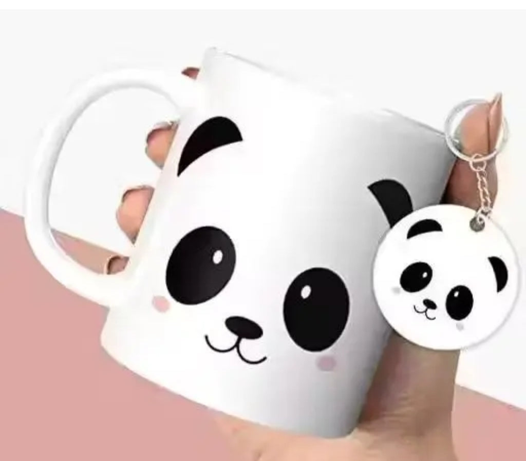 Cute Panda Mug By HappyMonk with Free Keychain